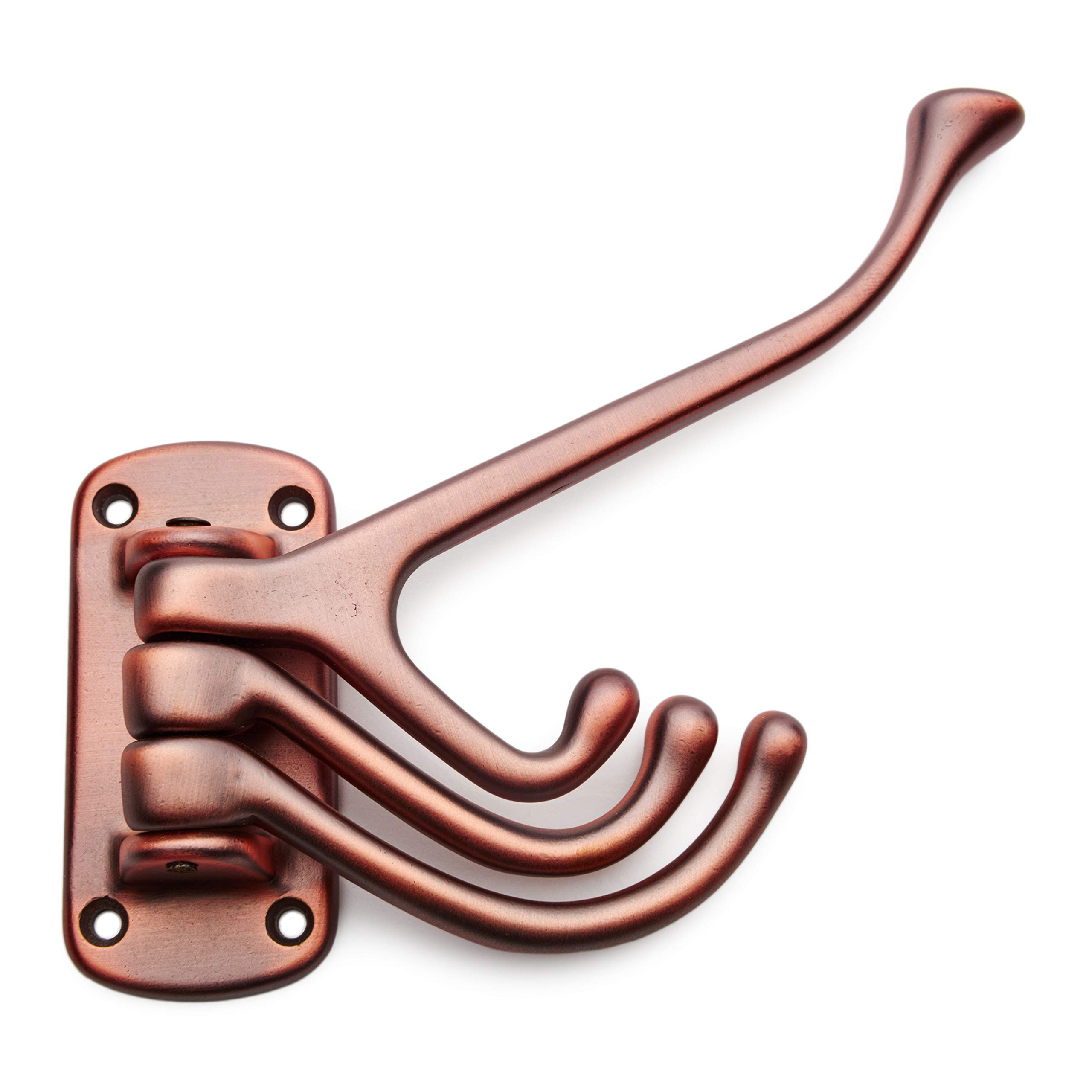 Distressed Copper Triple Pronged Hook - Heavy Duty Wall Hooks for Hanging Plants, Coats & Decor | Rustic Industrial Style Home & Garden Organization