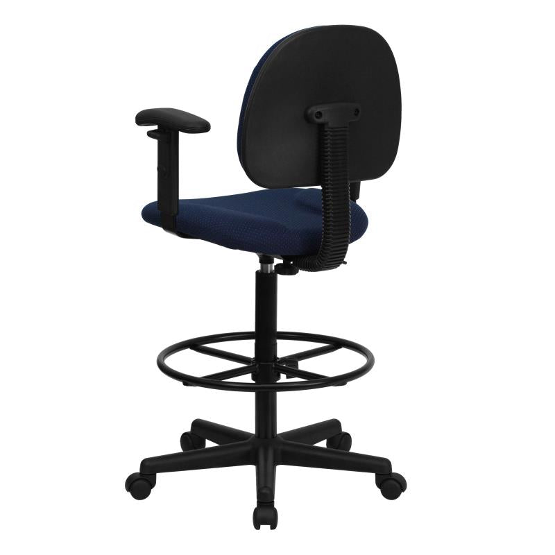 FLASH Patterned Fabric Drafting Chair BT 659 - Adjustable Height Office Chair for Artists, Architects & Designers - Ergonomic Stool for Drafting Table, Studio & Workspace