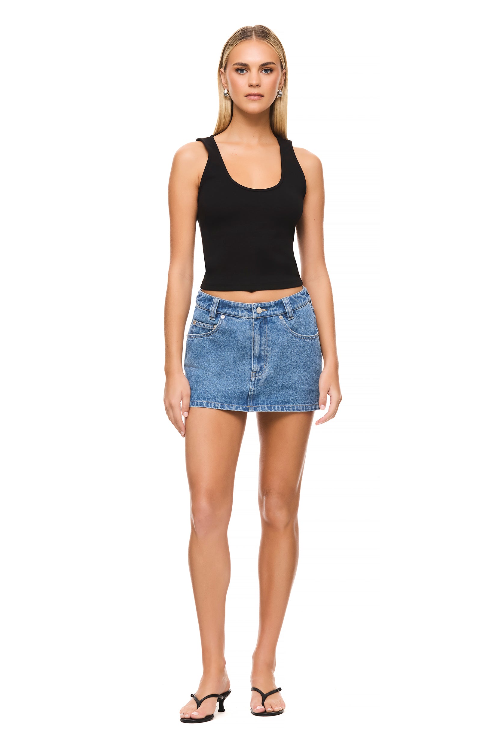 The Morgan Mid Blue Skirt - Stylish & Comfortable A-Line Skirt for Women | Perfect for Office, Casual Outings & Date Nights