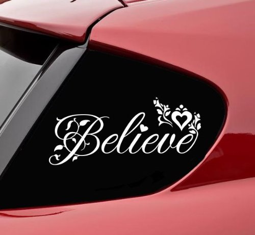 Believe Christian Vinyl Decal Bumper Sticker - Waterproof & Durable Car Decals for Windows, Laptops, Bibles - Perfect for Cars, Trucks, Bibles & Faith-Based Gifts