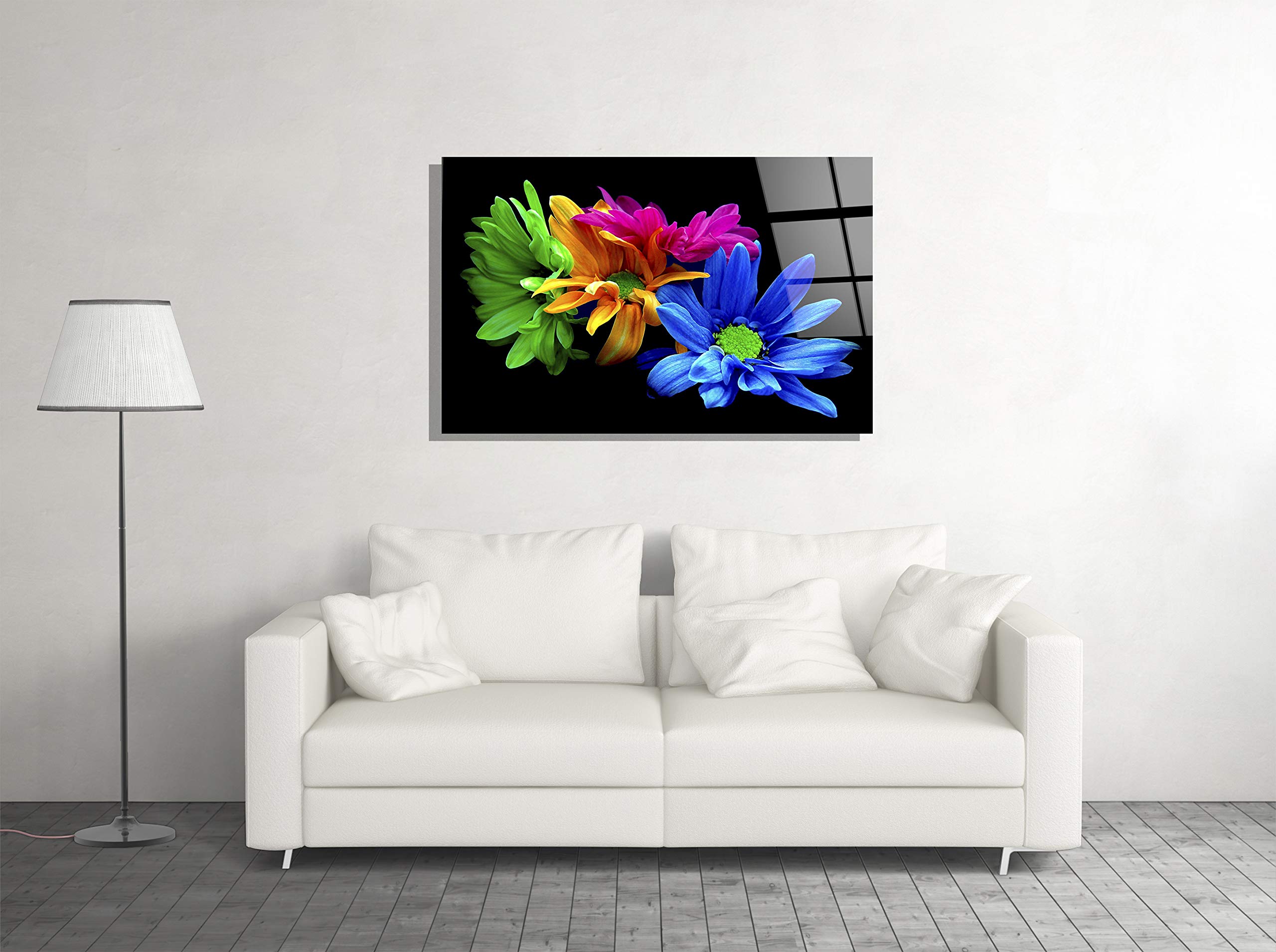Vibrant Floral Nature Decor Print - Tempered Glass Wall Art for Home & Office - Perfect Gift for Housewarming, Wedding & Birthday