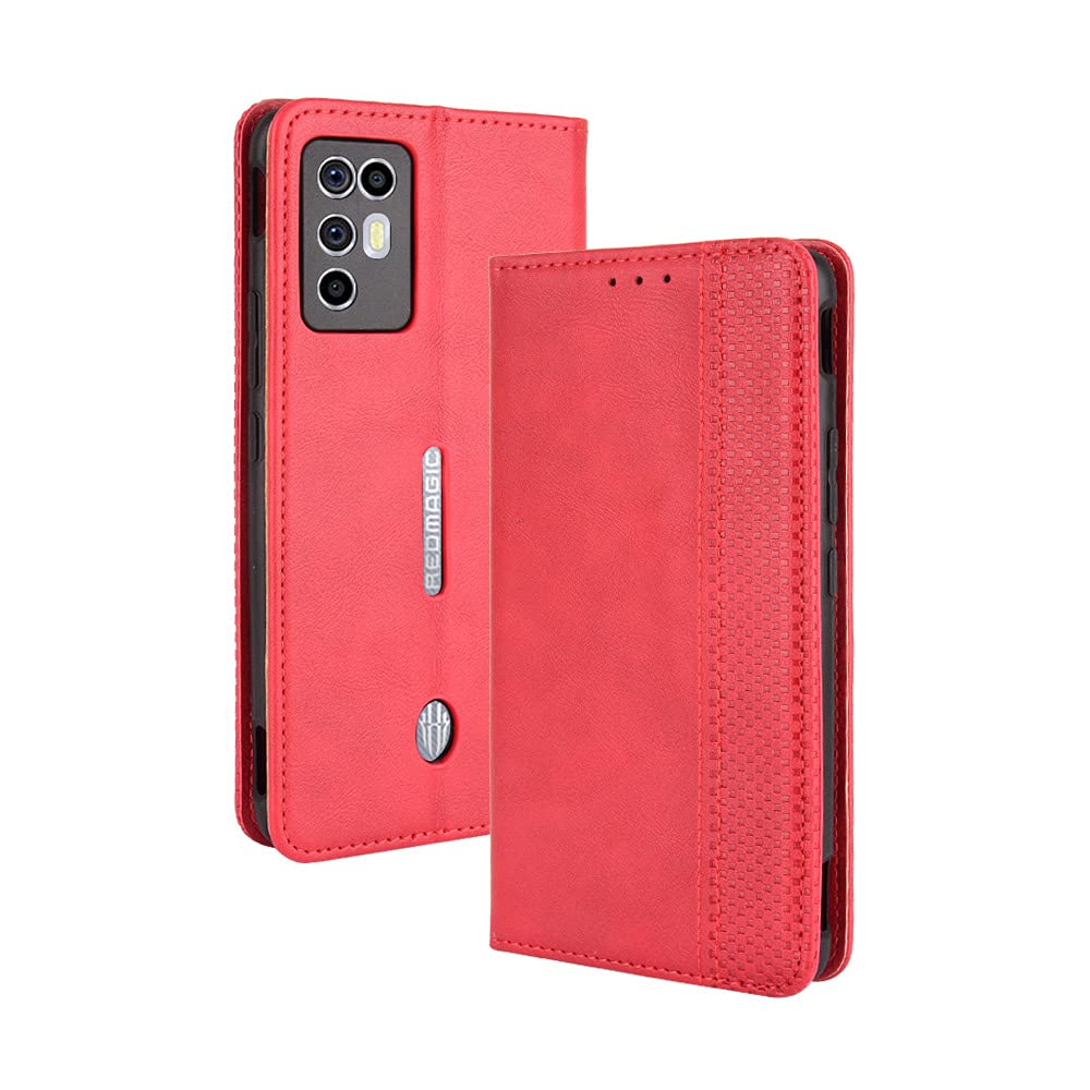 Premium PU Leather Flip Case Cover for ZTE Nubia Red Magic 6R / 6R NX666J - Slim Protective Phone Cover with Card Slots | Perfect for Gaming, Work & Daily Use