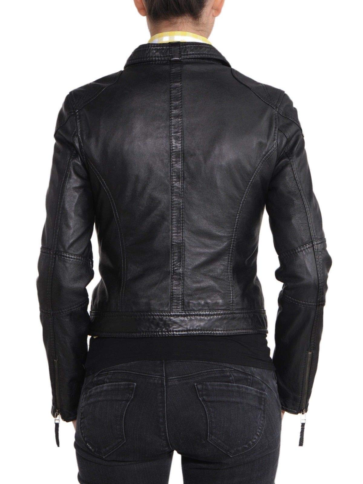 Women's Genuine Leather Motorcycle Jacket - Quilted Bomber Biker Jacket for Women, Stylish Black Outerwear for Riding & Casual Wear