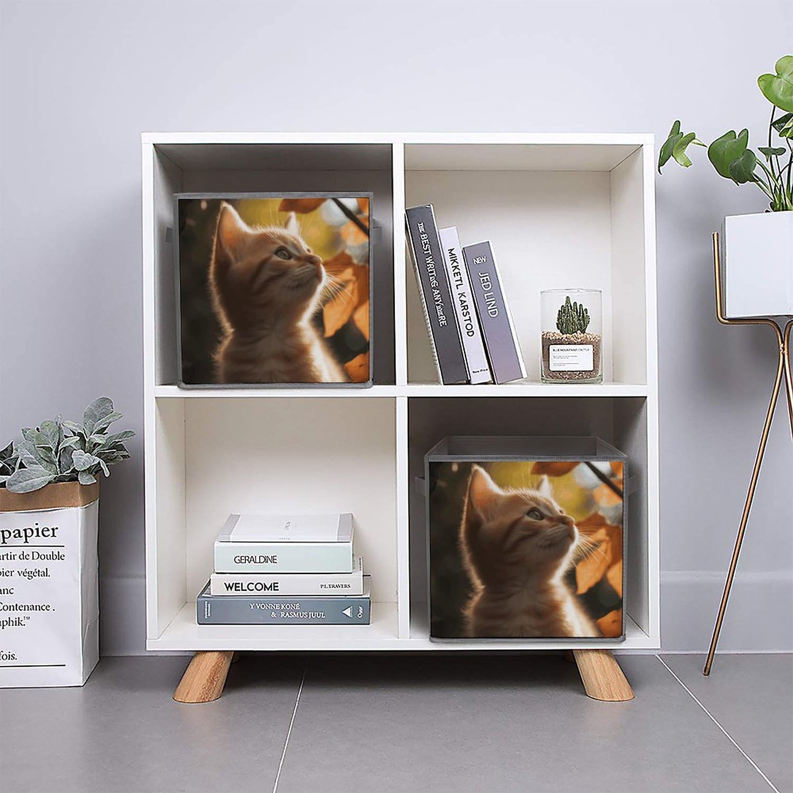 Collapsible Waterproof Storage Cube Bins with Handles - 6 Pack Organizer Baskets for Home, Closet, Office & Bedroom - Perfect for Toys, Cat Supplies & Underbed Storage