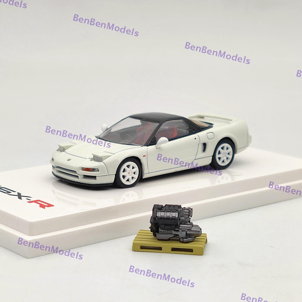 1/64 Scale Hobby Japan NSX (NA1) Type R Diecast Model Car with Engine Display - HJ642006RAW 1992 Honda NSX Collector's Item for Display & Racing Simulation