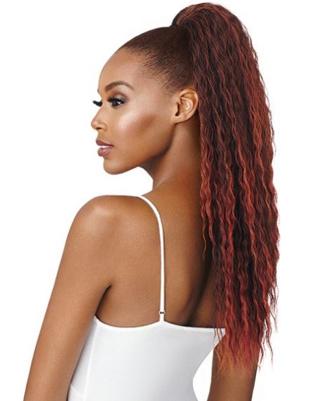 Outre Quick Weave Aissata Drawstring Ponytail - Natural Looking Synthetic Hair Extension for Women - Perfect for Parties, Weddings & Everyday Styling