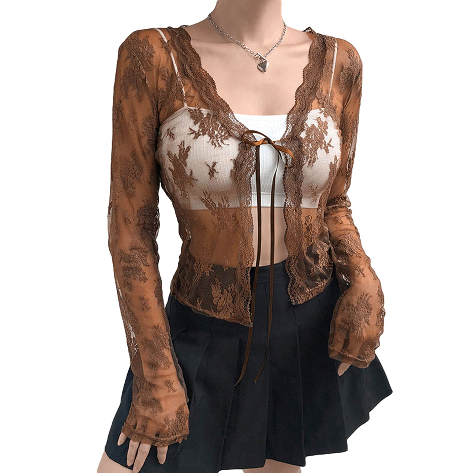 Fairycore Tops for Women | Sheer Mesh Crop Tops, Short Sleeve Blouses & Crochet Cardigans | Summer Boho Shirts | Perfect for Music Festivals, Beach Outings & Romantic Dates