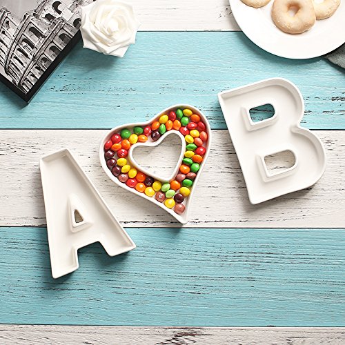 Ceramic Letter Q Dish - Elegant Candy & Nut Bowl for Wedding, Party, Baby Shower Table Decor - Perfect for Home, Office & Gift Giving