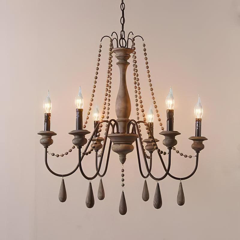 Elegant Beaded Chandelier with Candle-Style Lights - Perfect for Dining Room, Bedroom, or Living Room Decoration