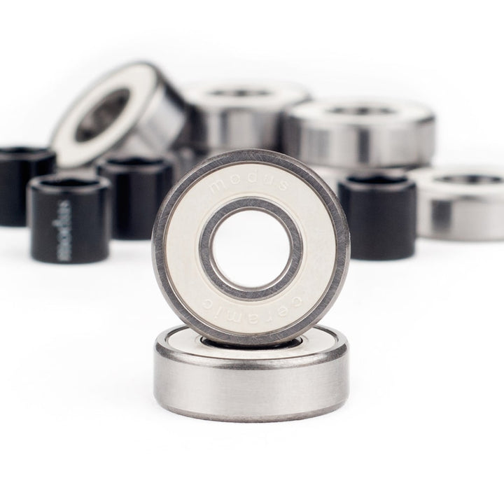 Premium Modus Ceramic Bearings - High-Speed, Low-Friction Skateboard & Longboard Bearings for Smooth Riding Performance - Perfect for Skateboarding, Longboarding & Roller Sports