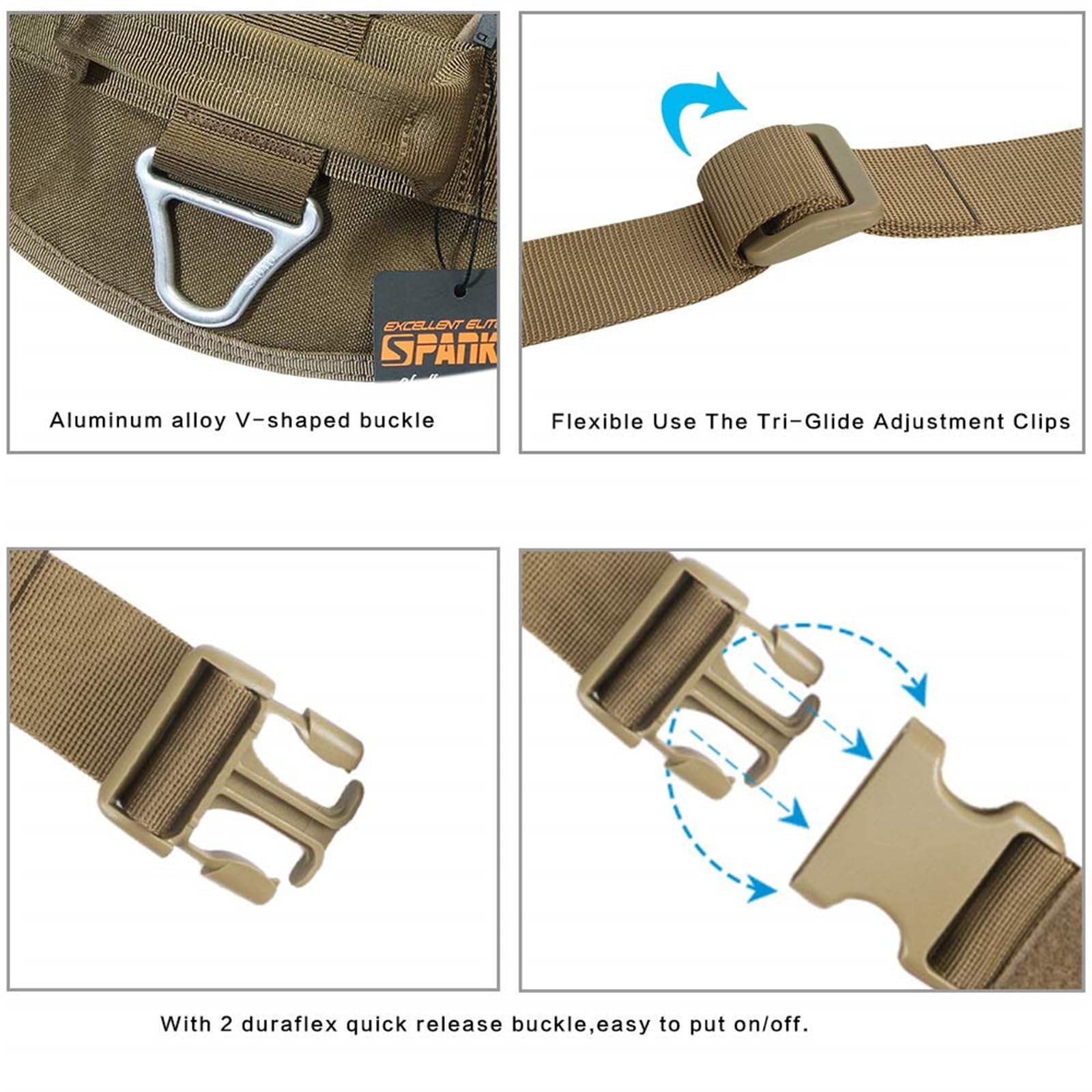 Tactical Dog Harness No-Pull Military Vest - Adjustable Service Dog Harness with Handle for Medium & Large Dogs (XL, Coyote Brown) - Perfect for Police K9 Training, Outdoor Adventures & Working Dogs