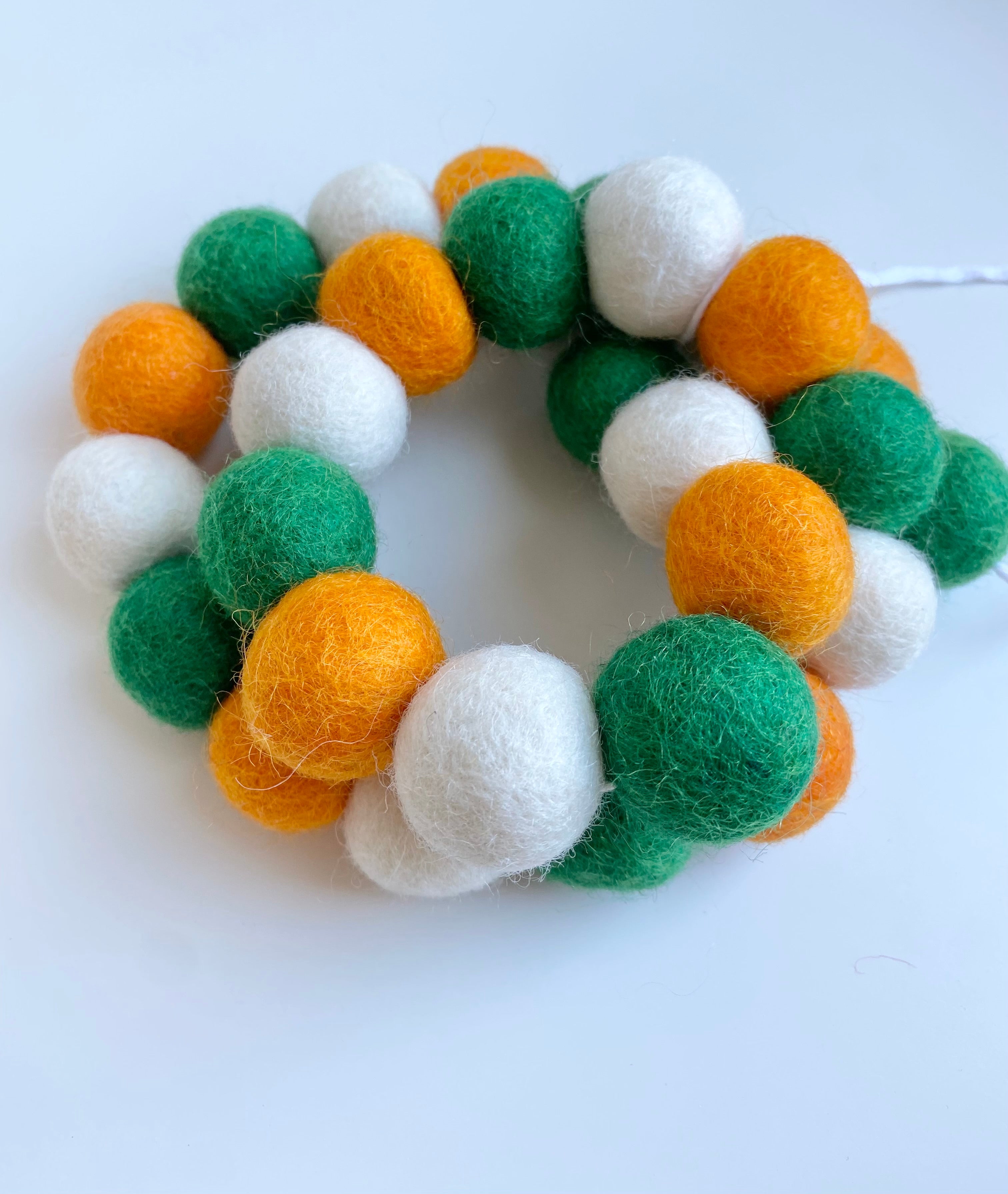 Ireland's Colors Garland - St. Patrick's Day Decorations for Home, Party & Irish Themed Events | Green, White & Orange Shamrock Bunting