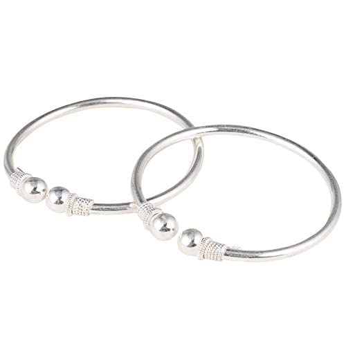 Tongari 925 Sterling Silver Adjustable Baby Pipe Kada Bracelet for Boys & Girls (2-4 Years) - Hypoallergenic Infant Jewelry for Birthdays, Christenings & Special Occasions