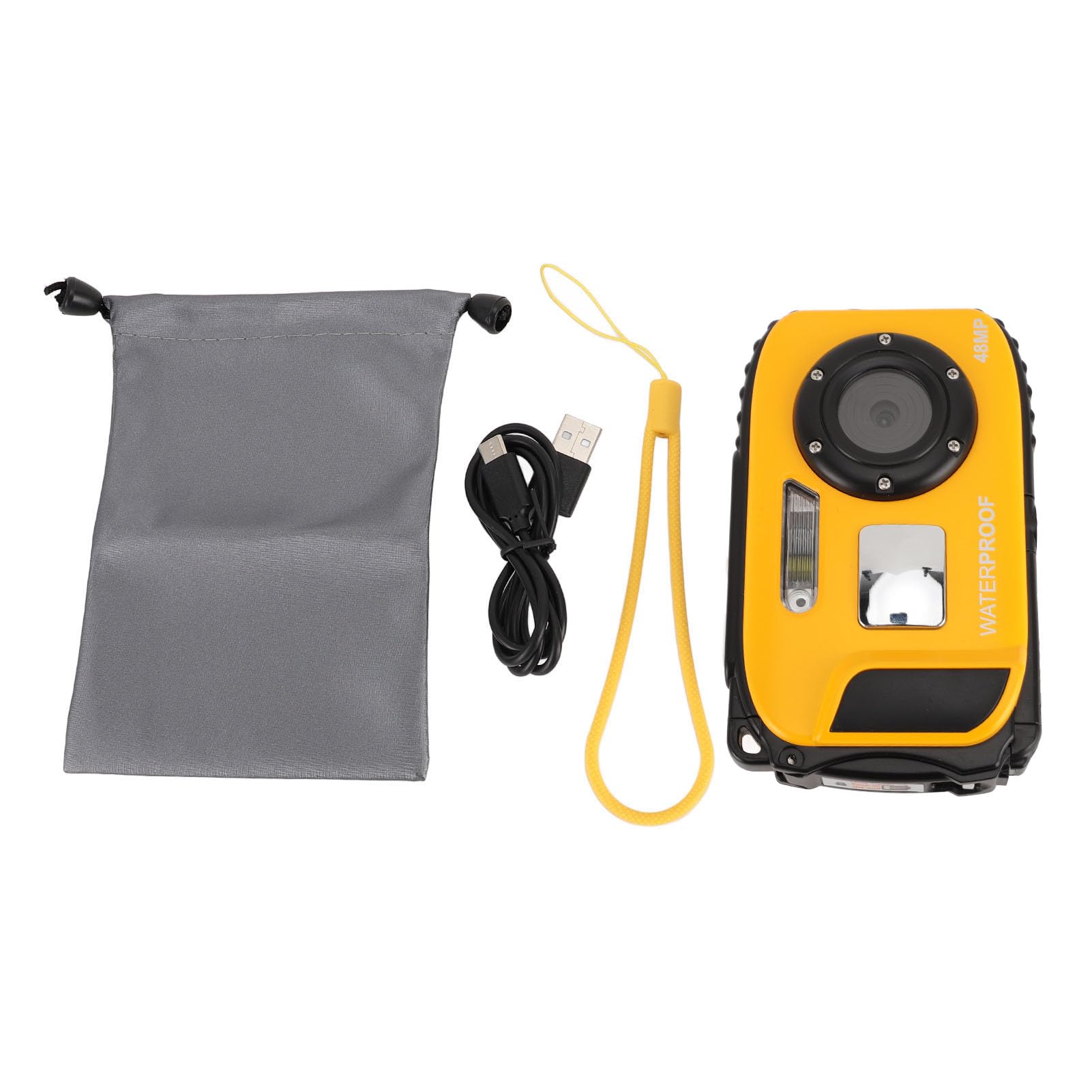 Waterproof Underwater Camera 4K HD 650mAh Rechargeable - Yellow Diving Camera for Snorkeling, Scuba Diving & Marine Photography