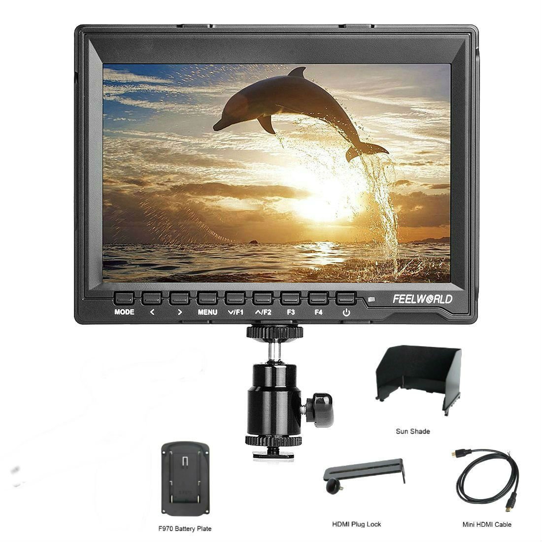 FEELWORLD FW-759 7 Inch Ultra Slim On-Camera Field Monitor with 1280x800 HD Resolution & HDMI Input - Perfect for DSLR, Mirrorless, and Video Camera Shooting