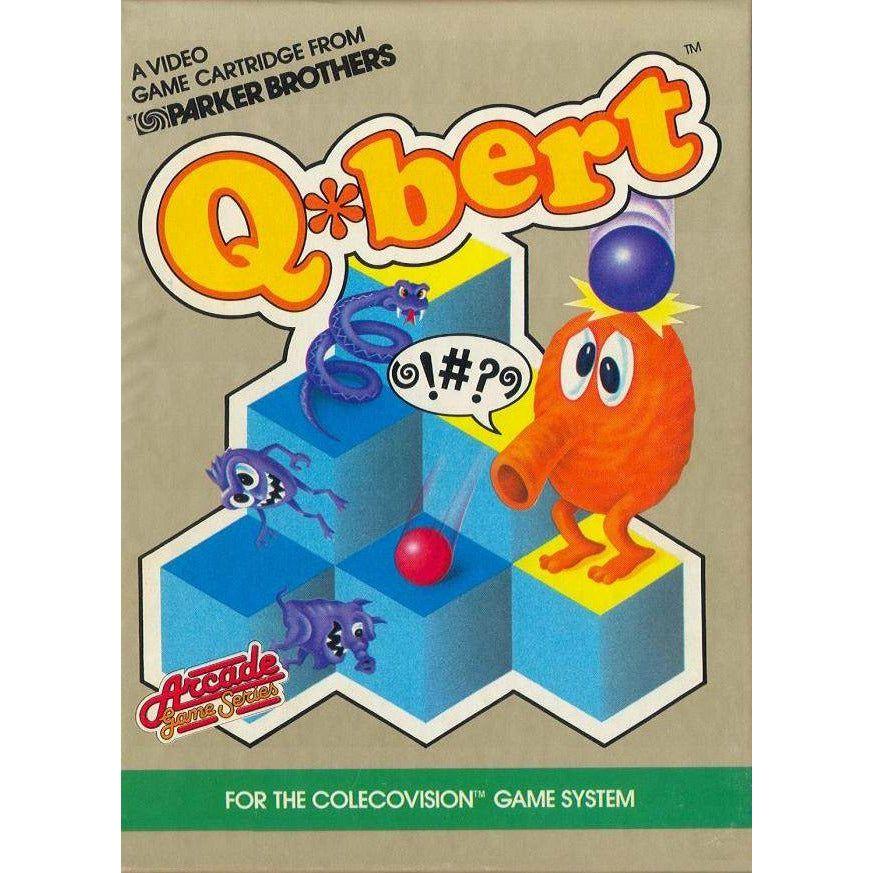 Vintage ColecoVision Q*bert Arcade Game - Complete Set with Box & Manual | Retro Gaming Collectible for Classic Console Enthusiasts | Perfect for Nostalgic Play & Display