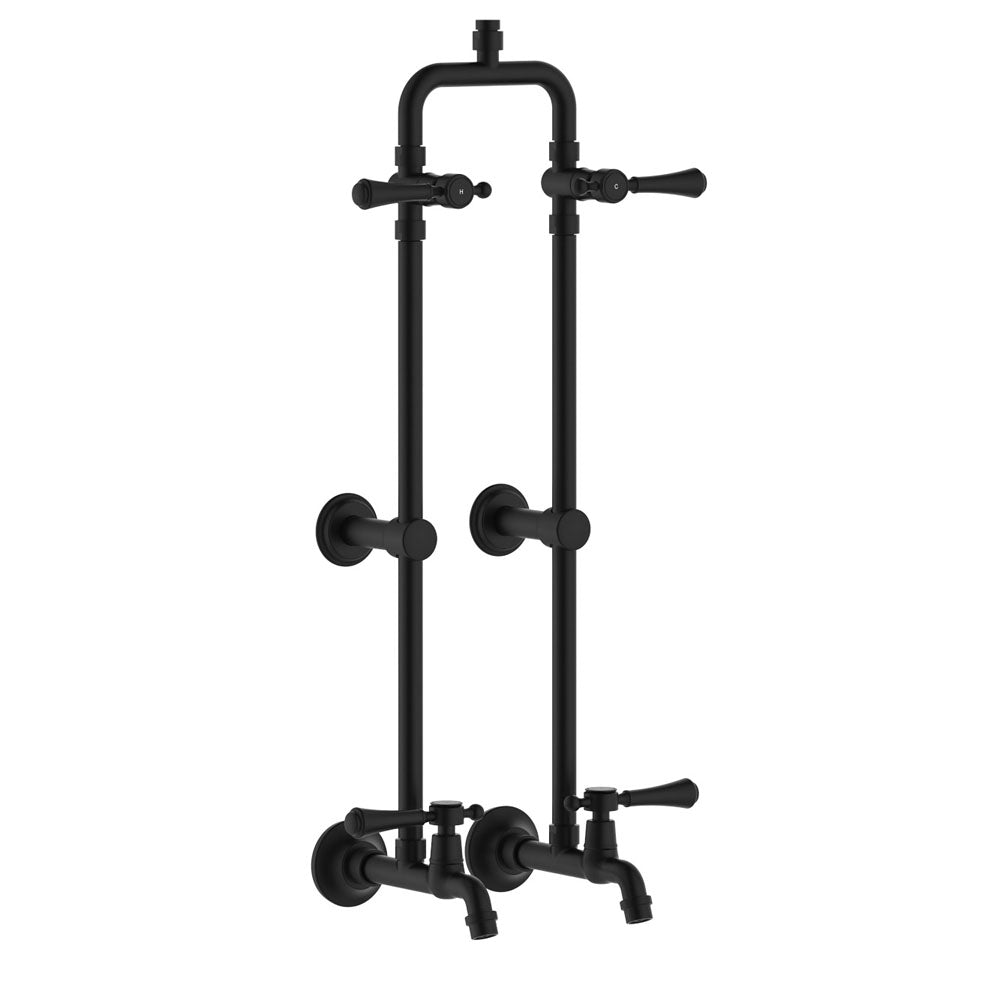 Fienza 455123BL Lillian Matte Black Exposed Rail Shower & Bath Faucet Set - Modern Bathroom Fixture for Spa-Like Shower Experience