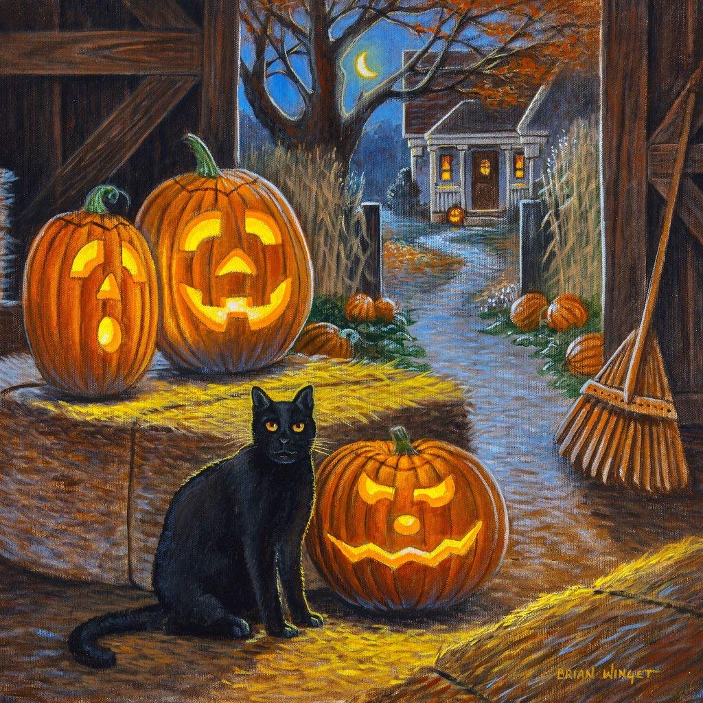 Halloween Wooden Jigsaw Puzzle for Adults - 292 Piece Cat O'Lantern Puzzle - Challenging Brain Teaser Game - Made in USA by Nautilus Puzzle - Perfect for Halloween Decor, Family Game Night & Stress Relief