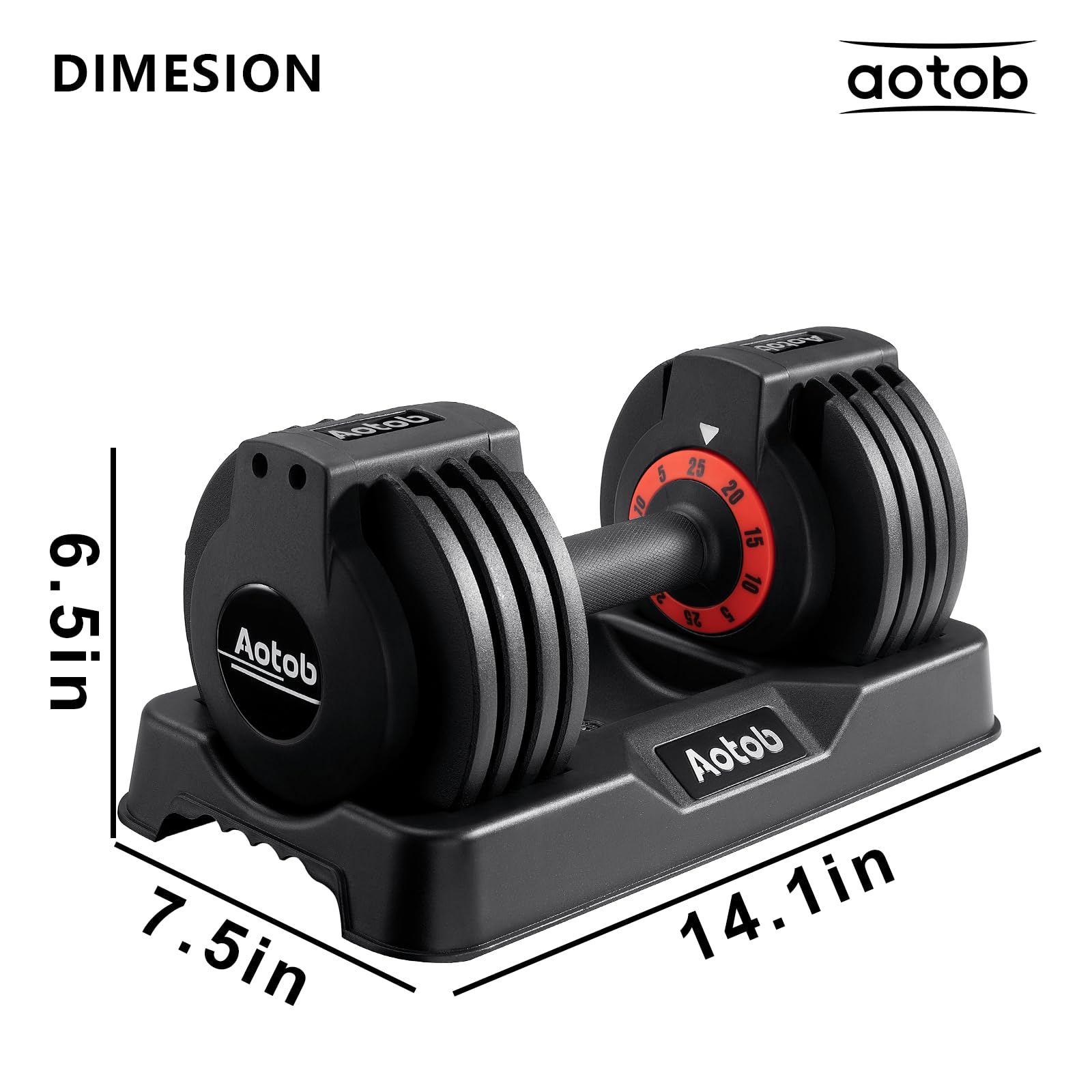 AOTOB 25/55 lbs Adjustable Dumbbell Set with Anti-Slip Fast-Turn Handle - Home Gym Weights for Men & Women - Perfect for Strength Training, HIIT Workouts & Home Fitness