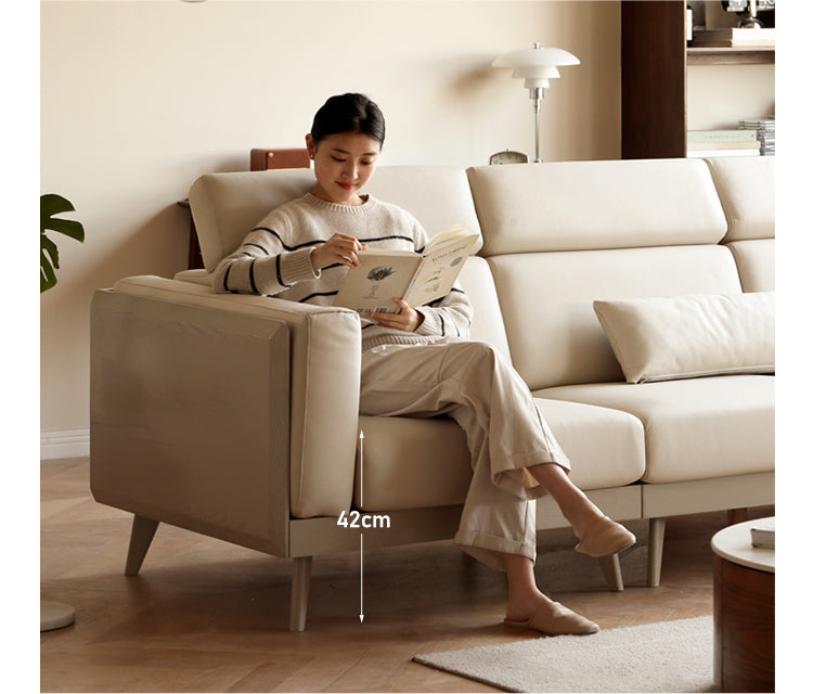 Luxury Oak Solid Wood Modern Fabric Sofa - Elegant Living Room Furniture for Home & Office Comfort