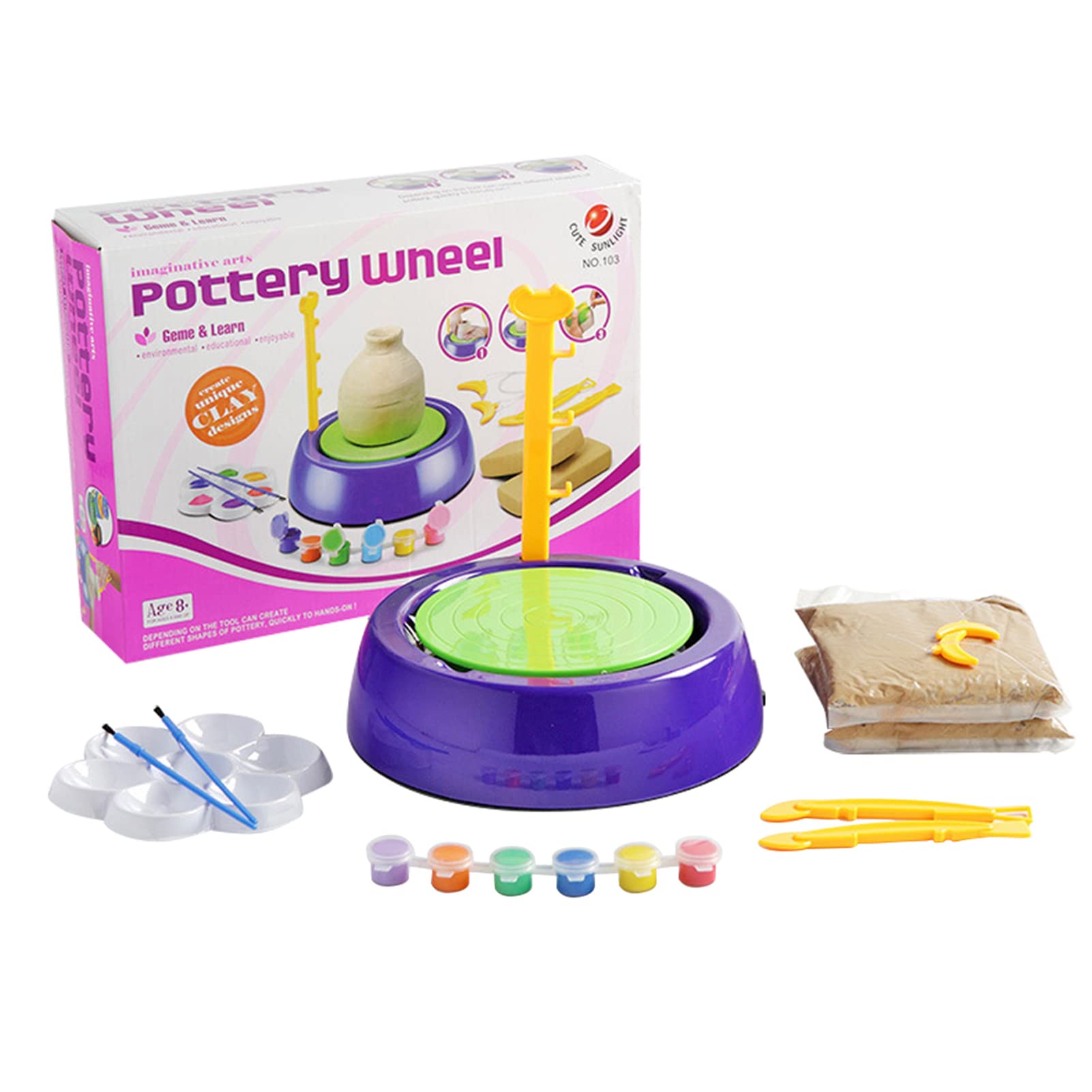 Electric Pottery Wheel Kit for Beginners & Kids - DIY Ceramic Clay Art Craft Machine, Portable Mini Pottery Wheel for Home & Classroom Use - Perfect for Pottery Making, Art Projects & Creative Play