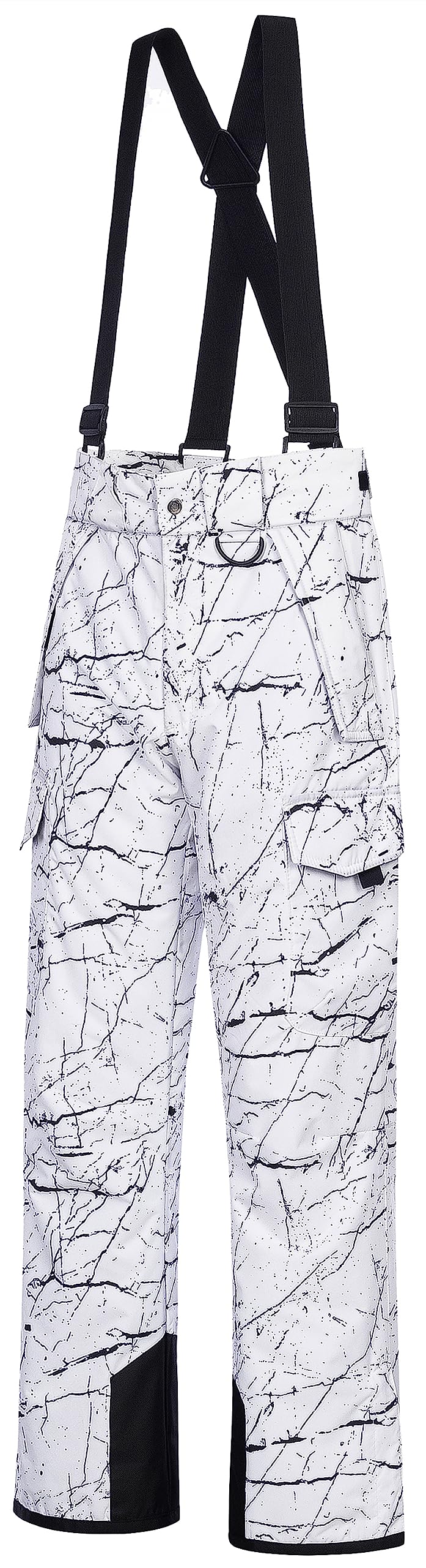 CREATMO Men's Waterproof Insulated Snow Pants - Winter Ski Bibs with Cargo Pockets for Snowboarding & Outdoor Activities | Cold Weather Gear for Men