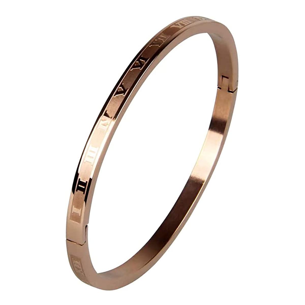 **Roman Numeral Personalized Bracelet - Gold Plated Stainless Steel Love Cuff for Men & Women - Perfect for Anniversaries, Weddings & Gifts**
