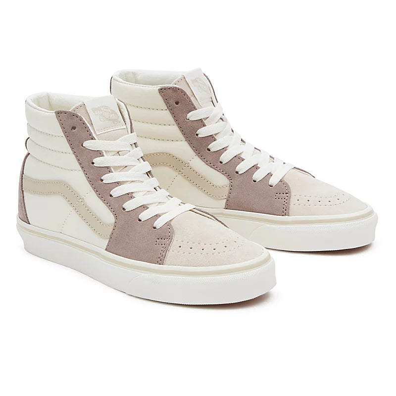 VANS Women's Sk8-Hi Multi Block Grey Skate Shoes - Classic High-Top Sneakers for Skateboarding, Streetwear & Casual Fashion