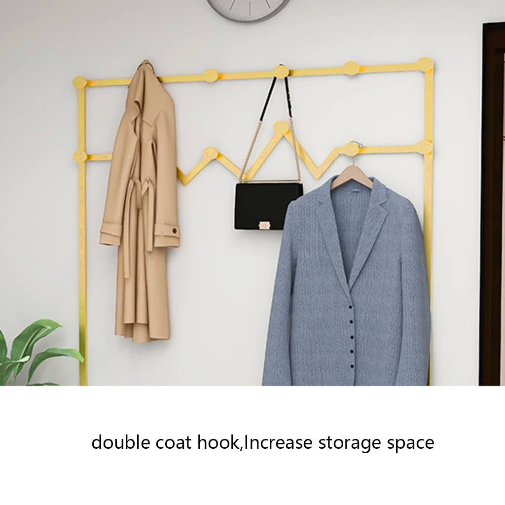 3-in-1 Hall Tree Coat Rack with Shoe Bench & Storage Shelf - Wrought Iron Entryway Organizer with Hooks (Gold, 120x30x175cm) - Perfect for Small Spaces, Apartments & Mudroom Organization - Easy Assembly Home Decor
