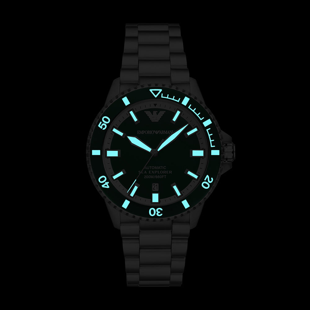 Emporio Armani Diver Pro AR60080 Automatic Men's Watch - Luxury Waterproof Stainless Steel Dive Watch for Swimming, Snorkeling & Everyday Wear