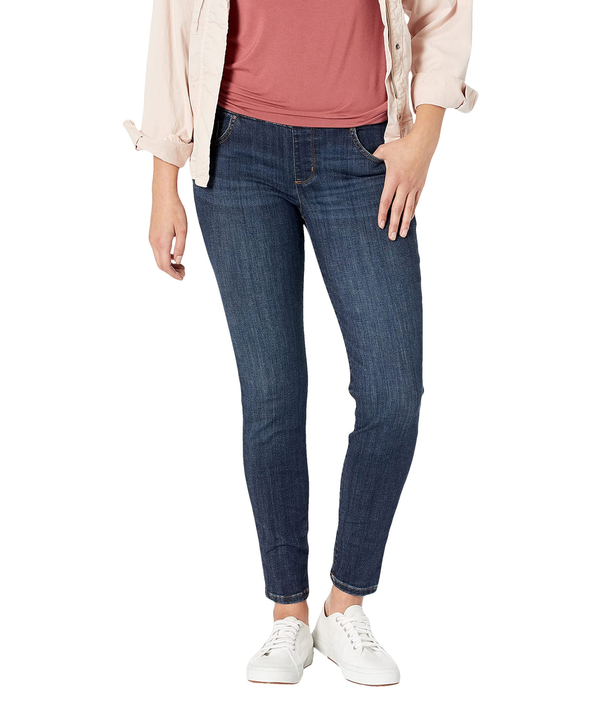 LEE Women's Tall Sculpting Slim Leg Pull-On Jeans - Comfortable Stretch Denim Pants for Work, Casual & Everyday Wear