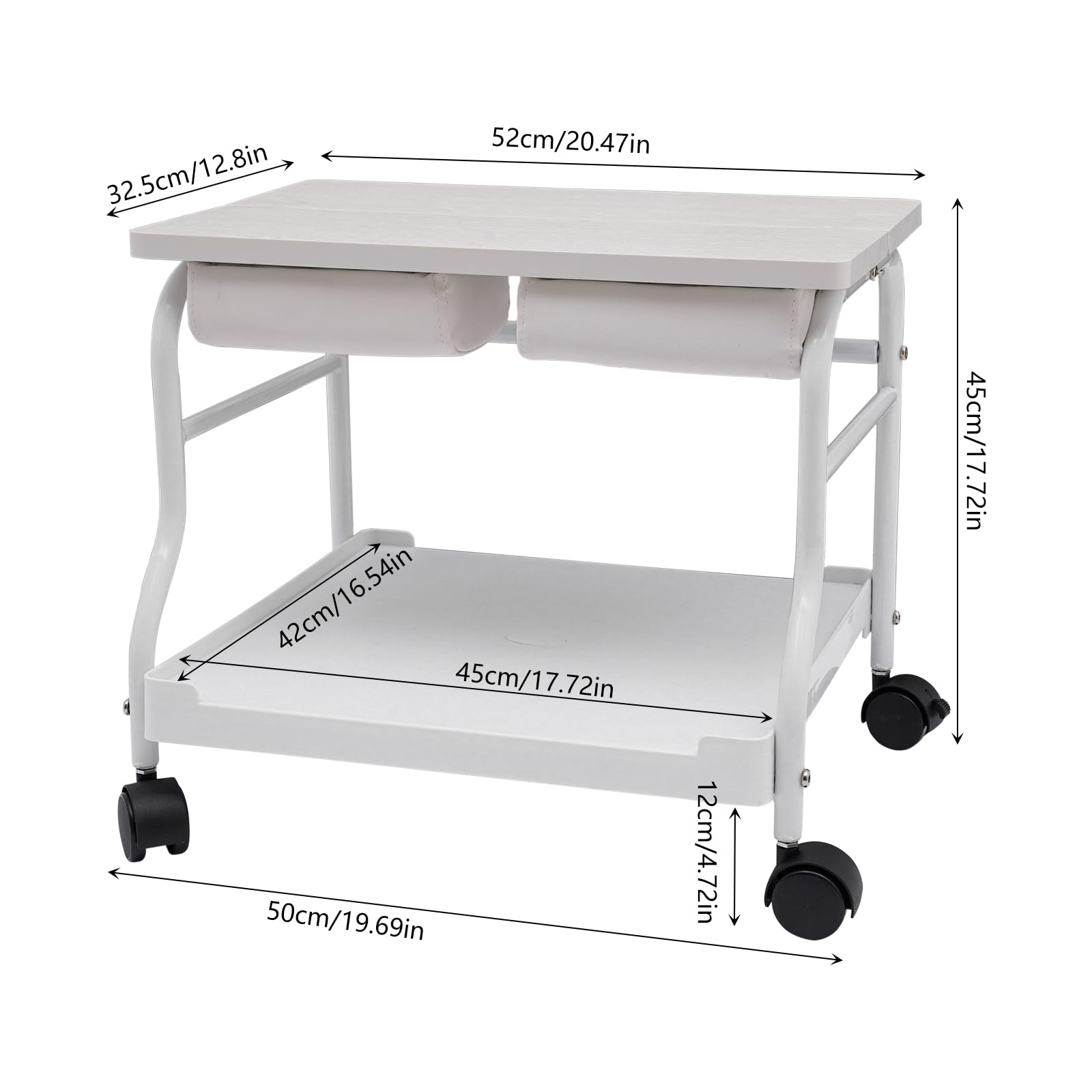 **Professional Pedicure Foot Rest Cart - Portable Beauty Salon Nail & Foot Bath Spa Trolley for Manicure, Pedicure & Massage - White Salon Furniture with Adjustable Footrest Stand - Perfect for Home Spa, Nail Salons & Relaxation**