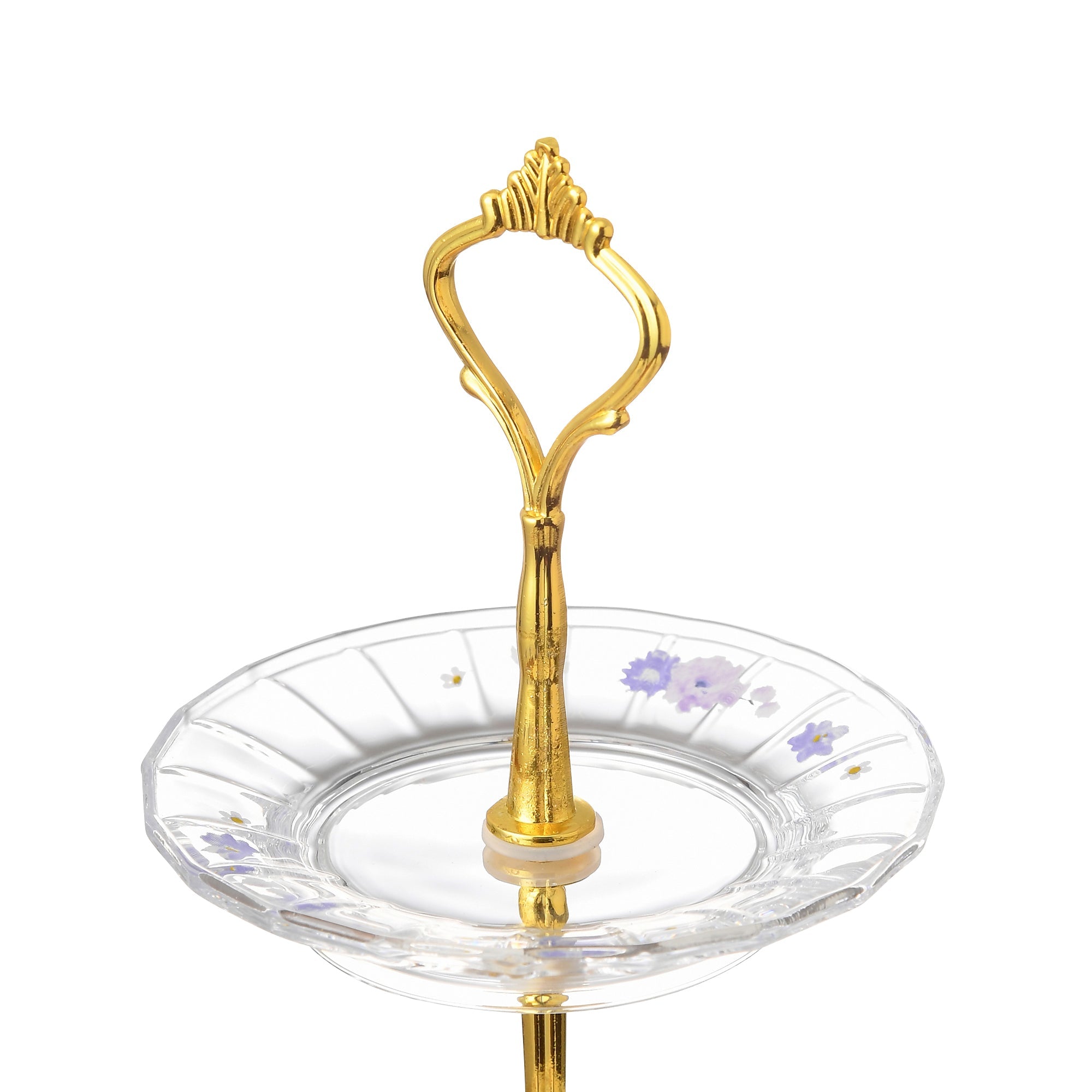Elegant Purple Flower Frill Glass Stand - Perfect for Home Decor, Wedding Centerpieces & Gift Displays
