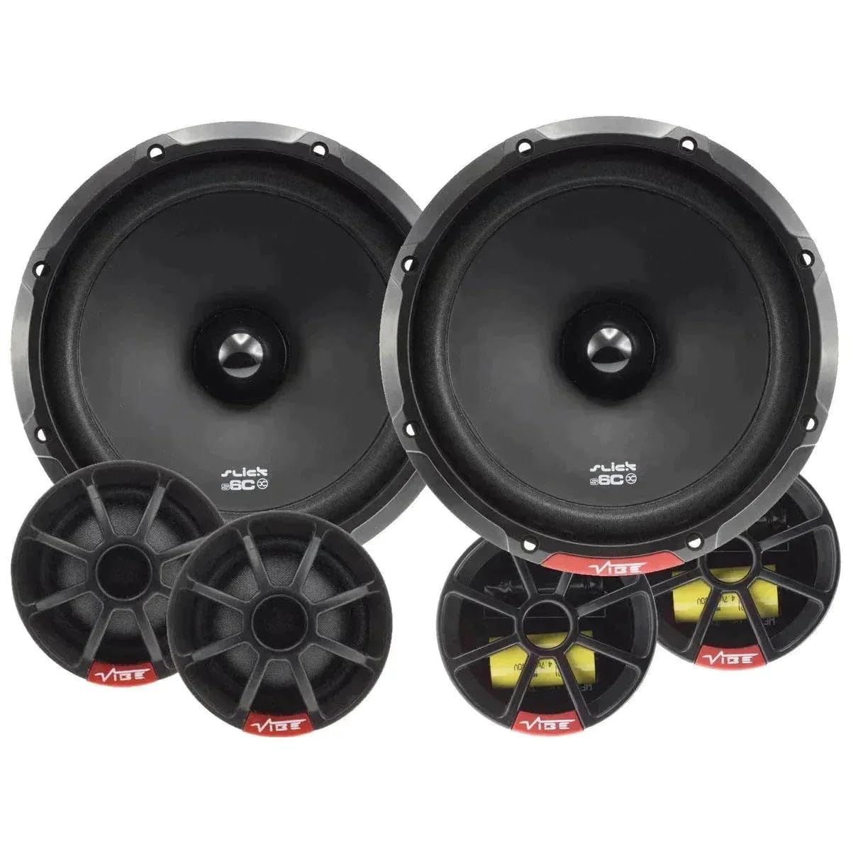 6.5 Inch High Power 90W RMS 270W Peak Component Car Speakers - Premium Black Audio System for Clear Sound | Perfect for Car Audio Upgrades, Truck Stereo Systems & Home Theater Installations