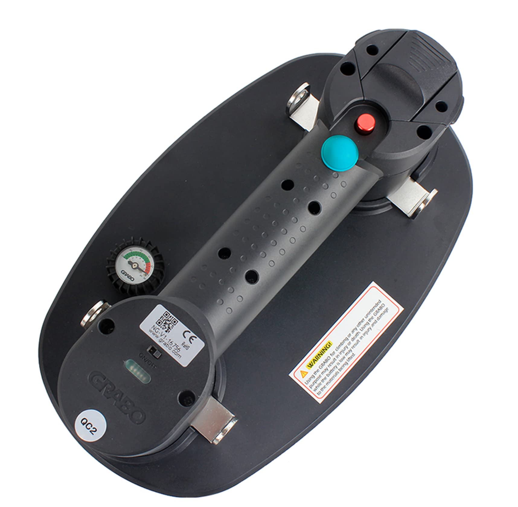 Raizidom GRABO Electric Vacuum Suction Cup Lifter - 375 lbs Capacity for Wood, Paver, Drywall, Marble & Tile - Includes 1 Battery & 1 Seal - Perfect for Construction, Masonry & DIY Home Projects