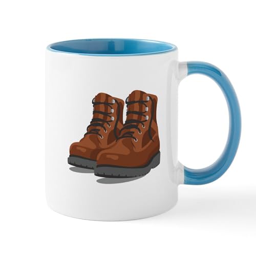 White/Blue Inside - Hiking Boots Mugs