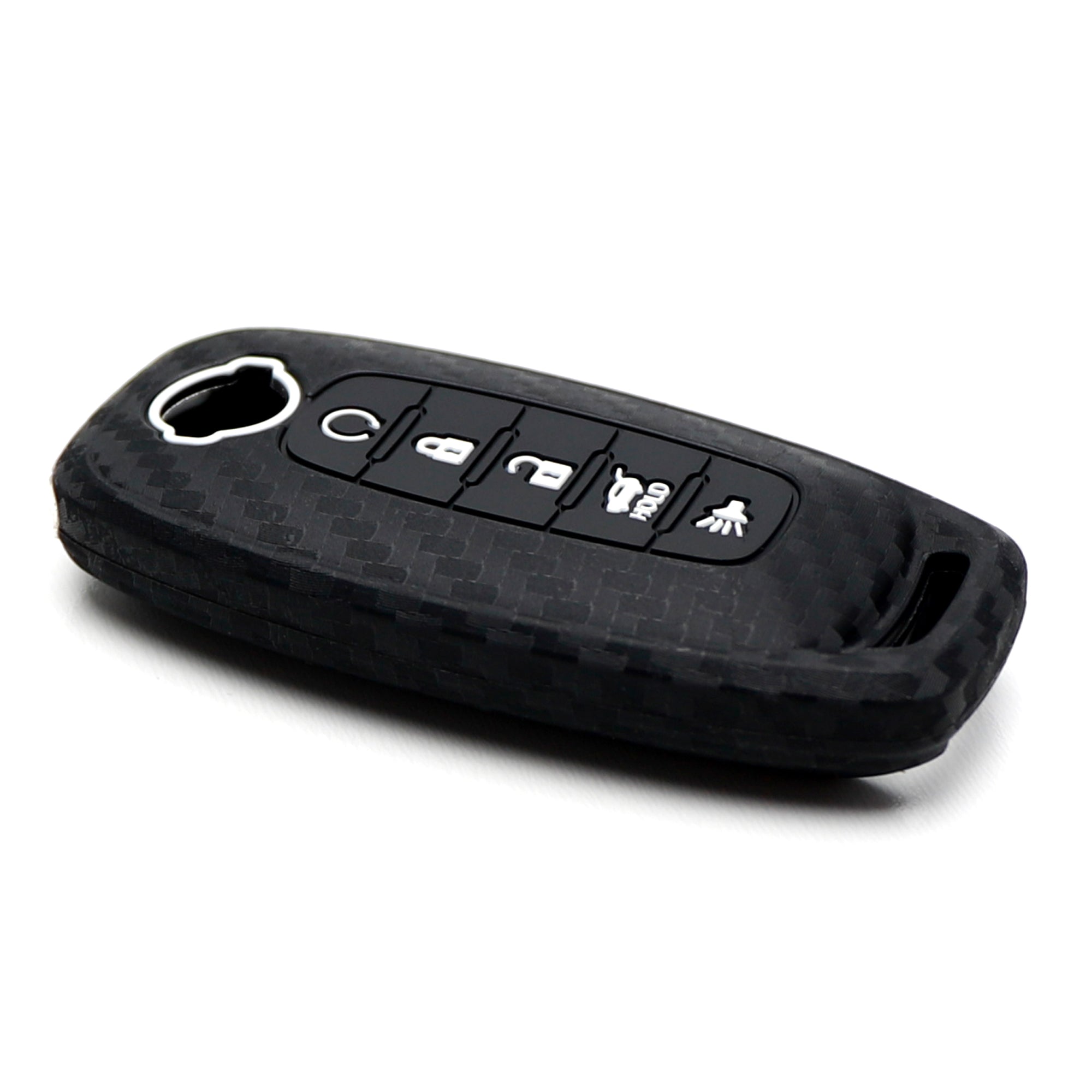 Premium Carbon Fiber Pattern Silicone Key Fob Cover for 2022+ Nissan Rogue & Pathfinder 5B - Durable Protection with Stylish Design (Perfect for Everyday Use, Gift Idea, Car Accessories Enthusiasts)