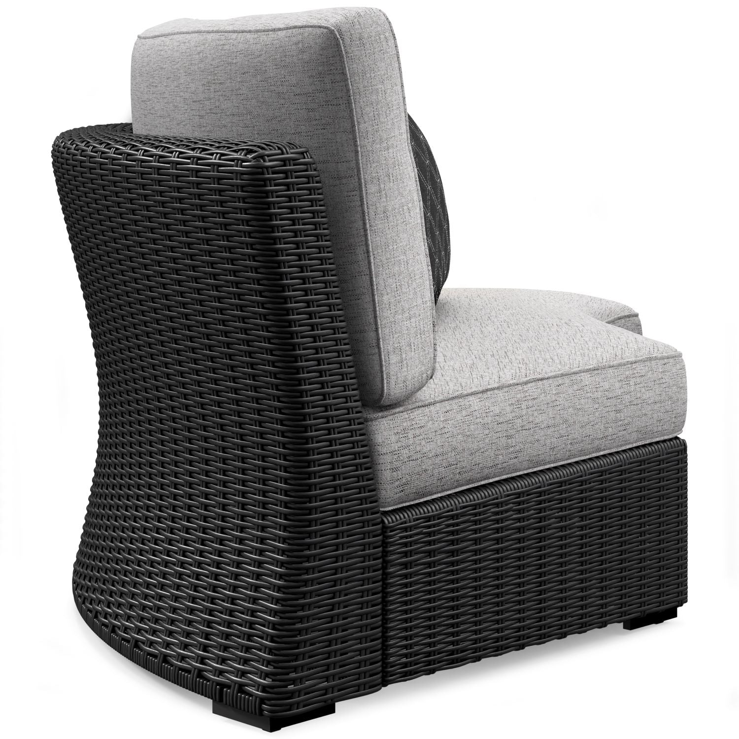 Beachcroft II Armless Chair - Black & Light Grey Accent Chair for Living Room, Bedroom, or Office - Modern Comfortable Seating Furniture for Home Decor