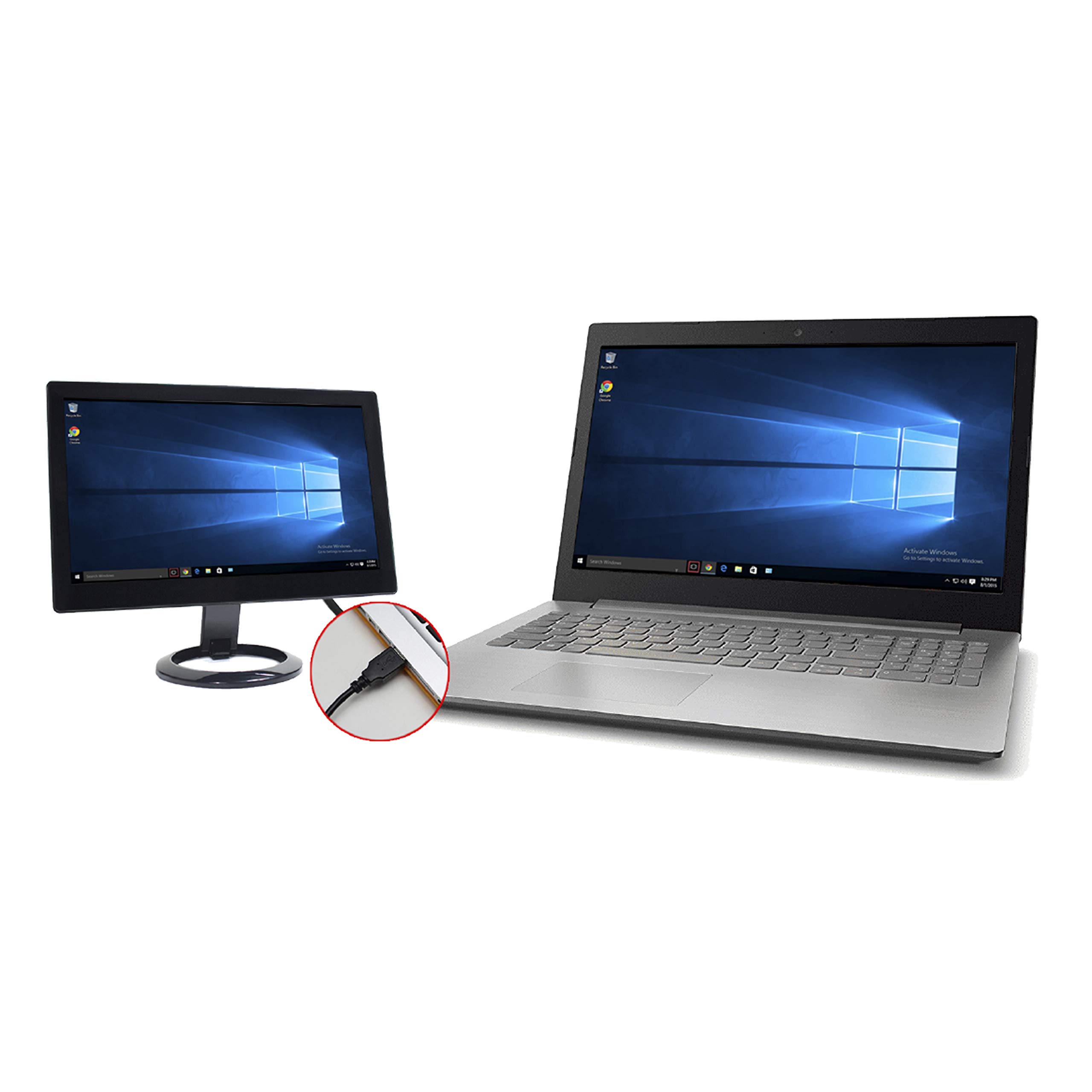 DoubleSight DS-70U 7-Inch Portable USB LCD Monitor with HD Display - Perfect for Laptop Extensions, Gaming, and Office Work