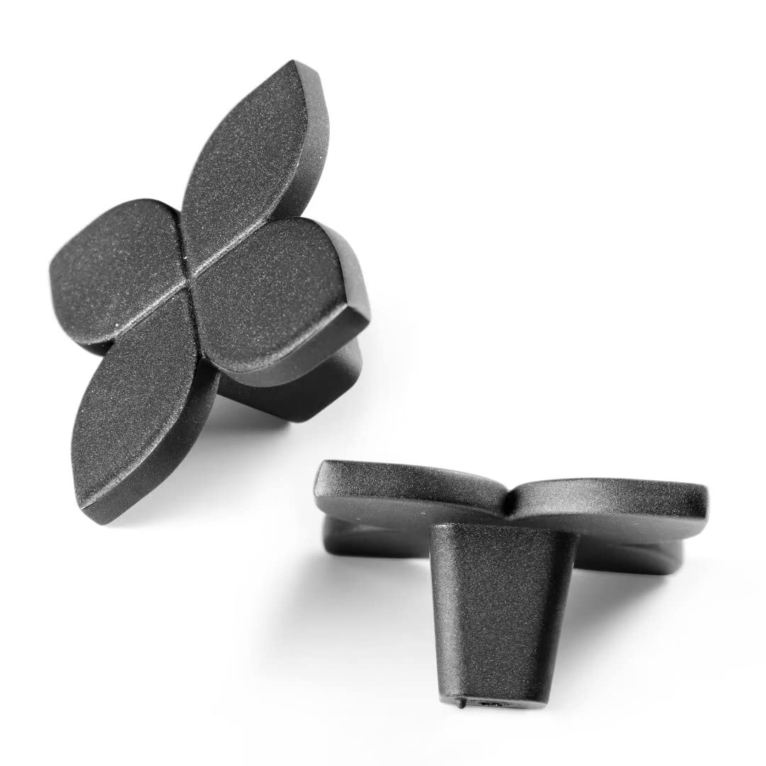Attega 2 Pack Matte Black Cabinet Knobs - Modern Dresser Drawer Pulls & Handles - Kitchen Hardware with 4 Screws - Perfect for Cabinets, Cupboards & Furniture Upgrades