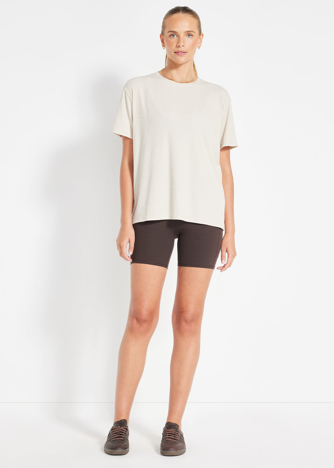 Essential Ribbed Tee for Women | Soft Stretch Cotton T-Shirt | Casual & Layering Top | Perfect for Everyday Wear, Workouts & Lounge