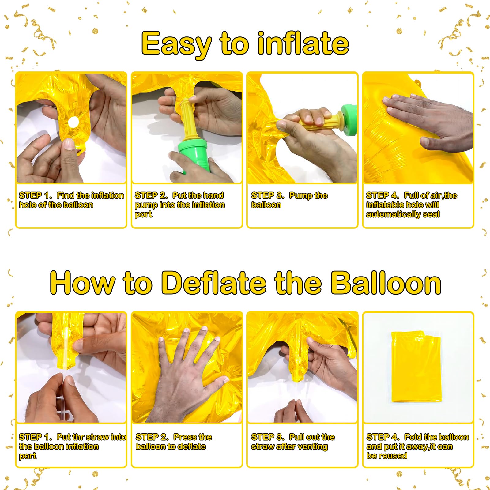 40 Inch Gold Number 2 Balloons - Helium Mylar Foil Balloons for Birthday Party Decorations, 2nd Birthday, Anniversary & Special Events - Perfect for Kids Parties, Baby Showers & Photo Backdrops