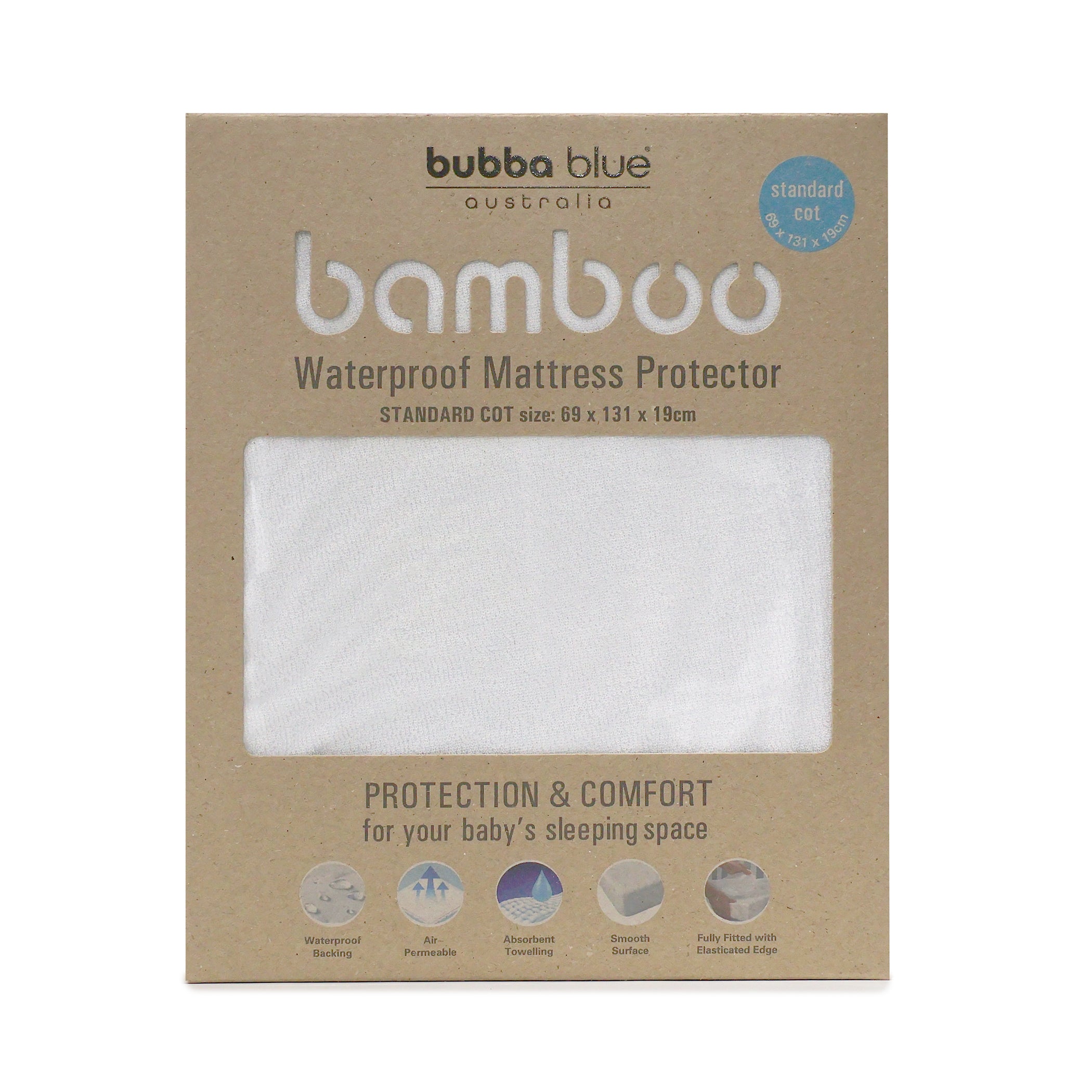 Waterproof Bamboo Mattress Protector for Crib - Soft, Breathable & Hypoallergenic - Ideal for Baby's Comfort & Nighttime Protection