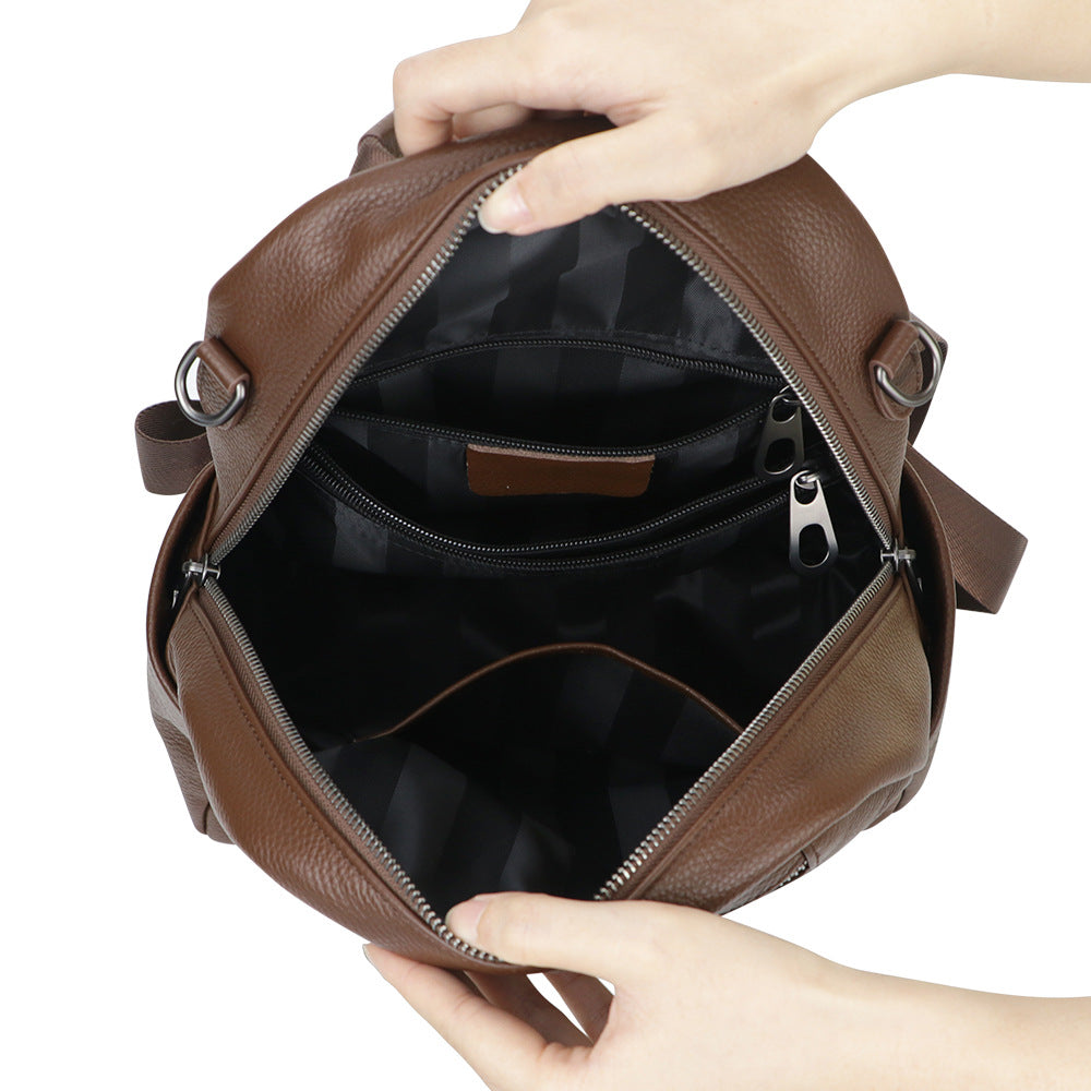 Premium Genuine Leather Backpack for Men & Women - Large Capacity Durable Shoulder Bag for Travel, Work & School - Stylish & Functional Everyday Carry