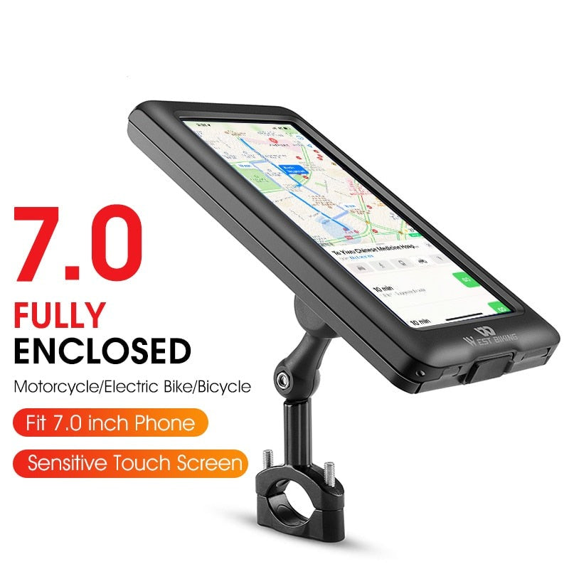 Adjustable Rotatable Waterproof Bike Phone Holder - Universal 7.0 inch Smartphone Mount for Motorcycle & Bicycle - Perfect for Cycling, Commuting, GPS Navigation & Outdoor Adventures