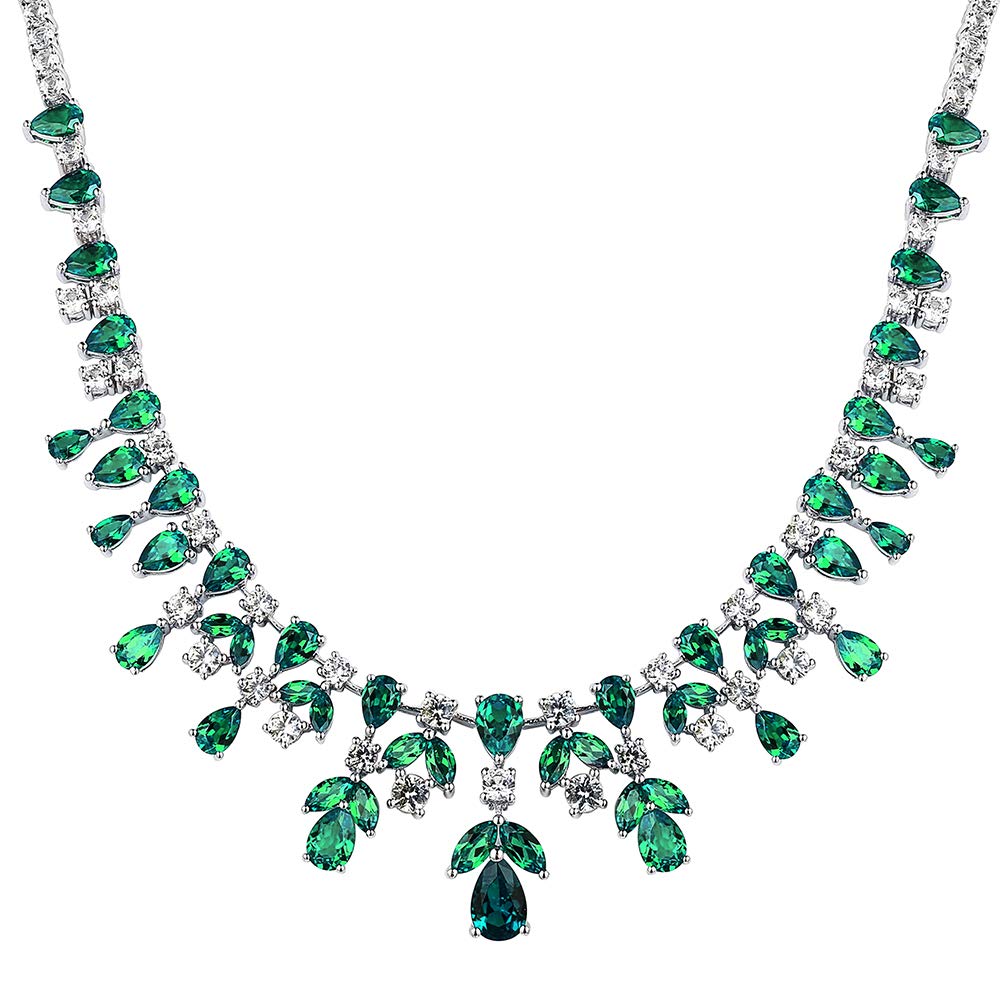 Elegant Wedding & Bridal Necklace for Women - Crystal Sapphire Emerald Ruby Birthstone Pendant Necklace | Perfect Gift for Mom, Girlfriend, Engagement & Anniversary | Ideal for Weddings, Parties & Special Occasions