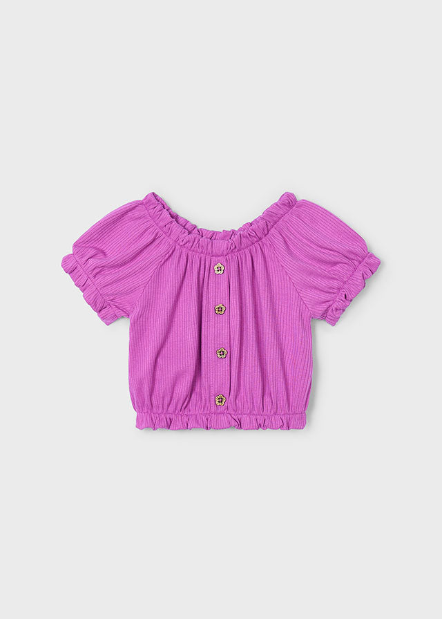 Stylish Ribbed Peasant Top in Orchid - Perfect for Casual Outings, Date Nights & Boho Fashion Looks