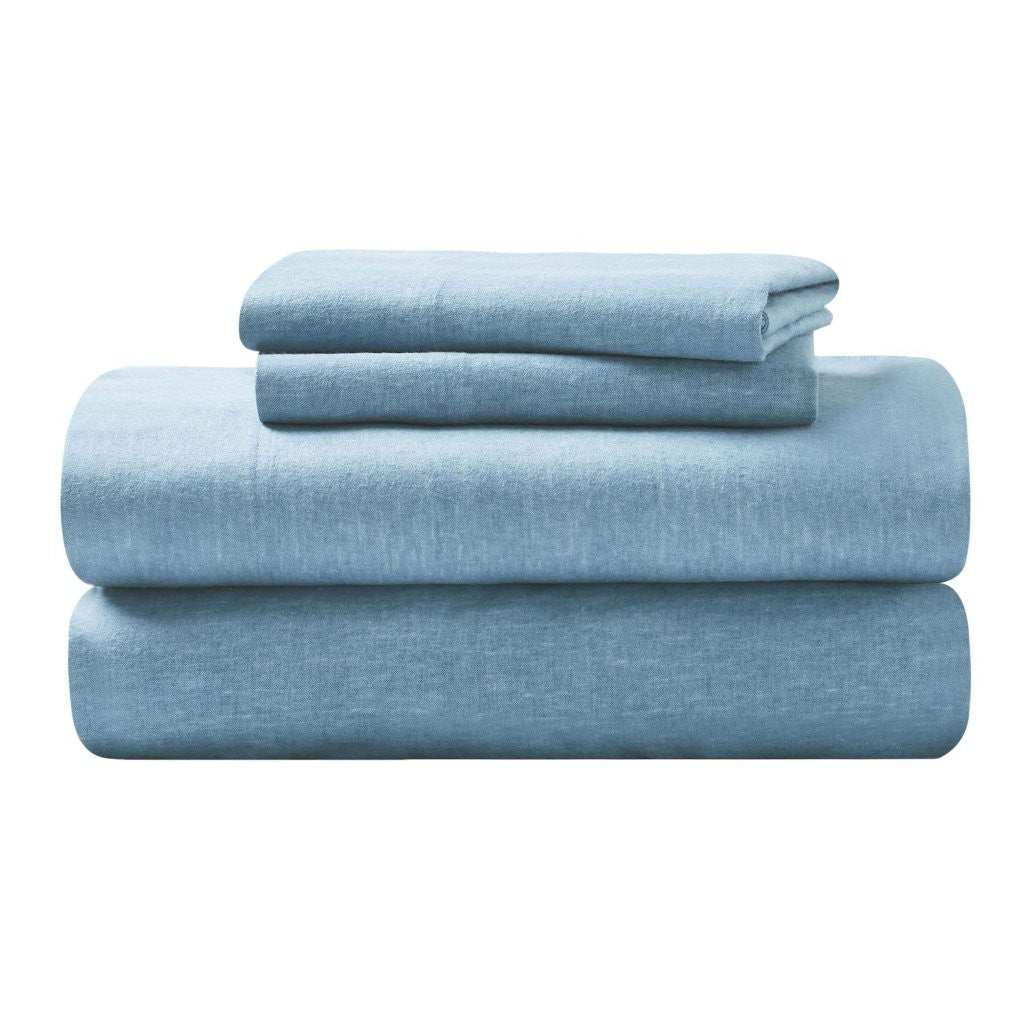 Premium Melange Flannel Cotton Two-Toned Brushed Deep Pocket Sheet Set - Ultra Soft & Cozy for Winter Nights, Perfect for Bedroom Comfort & Warmth