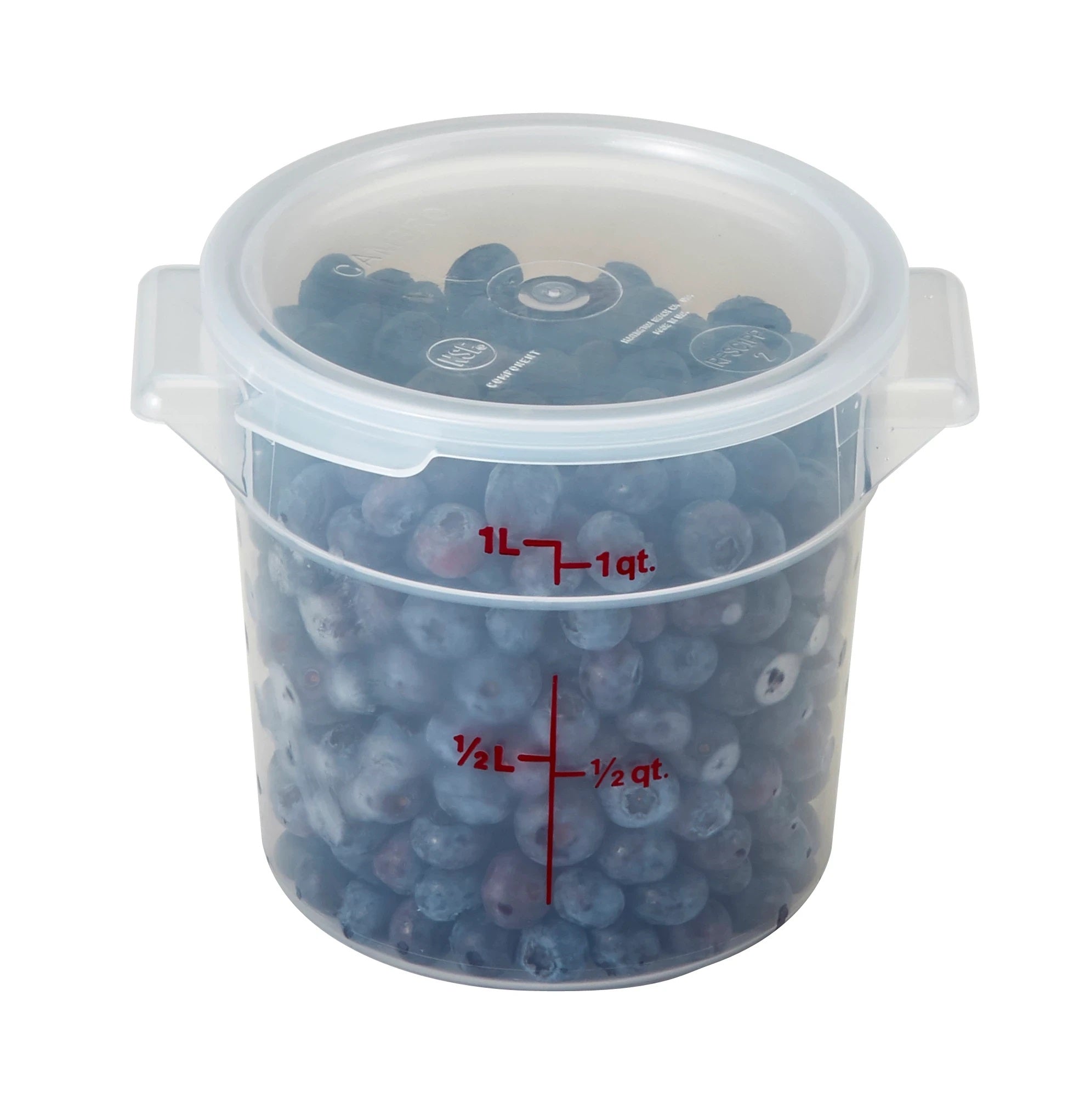 Cambro RFSC2PP Round Food Storage Cover for 2 & 4 Qt Containers - Translucent Plastic Lid for Meal Prep, Leftovers & Commercial Kitchen Use