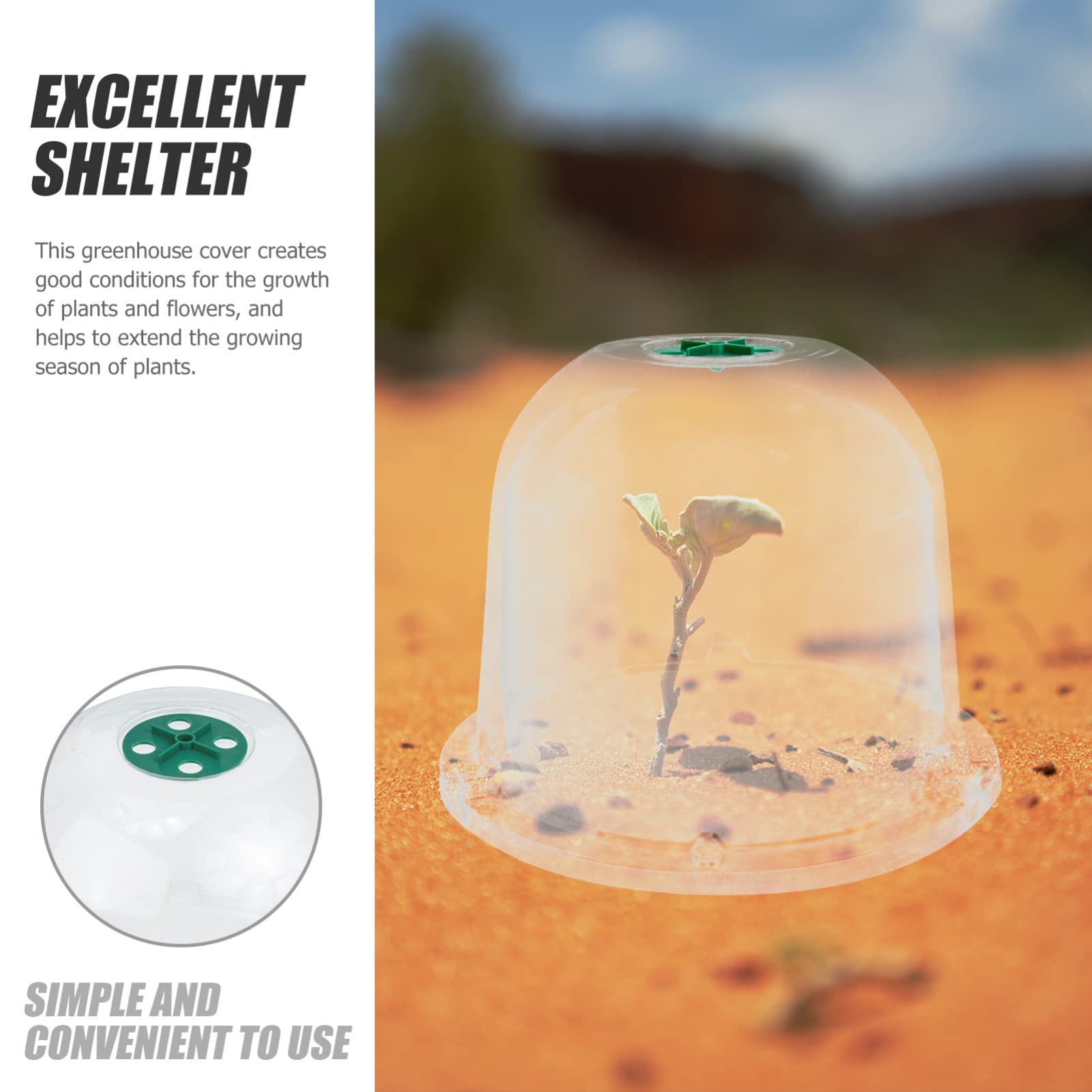Yardwe 5-Pack Plant Covers - Winter Frost Protection Cloches for Outdoor Plants | Reusable Greenhouse Covers & Humidity Domes | Perfect for Vegetables, Flowers & Nursery Pots | Great for Garden, Patio & Backyard Plant Protection